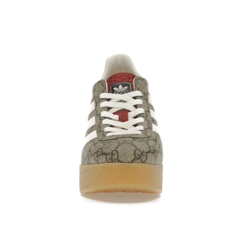 GUCCI X ADIDAS GAZELLE PLATFORM WEDGE GG SUPREME MONOGRAM CANVAS SNEAKERS 38.5 - Picture 3 of 6